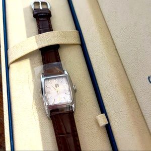 NWT ESQ Swiss Watch with Brown Leather Band